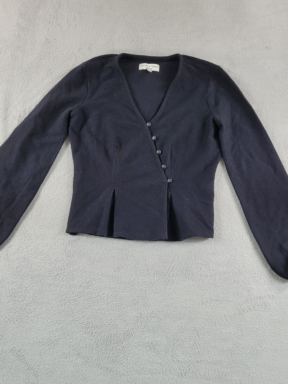 Madewell Texture & Thread Asymmetrical Button V-Neck Topmade